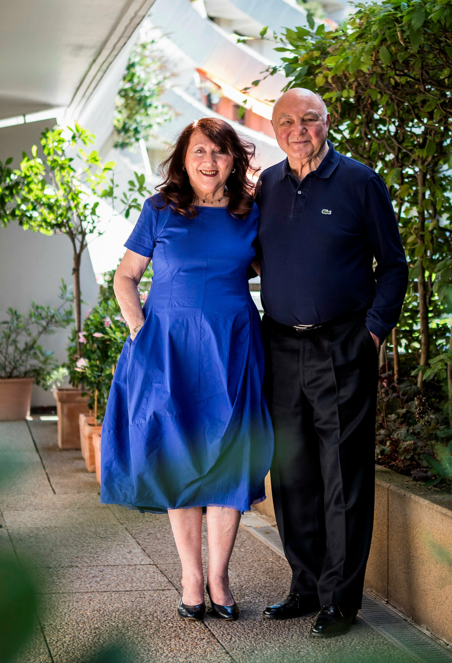 Marlene und Nicolae Marinescu auf ihrer Terrasse in Frankfurt, 2020. Foto: privat