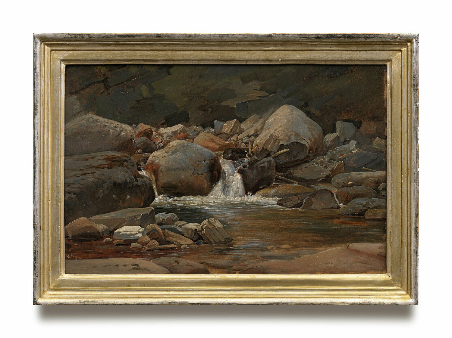 Anton Edvard Kieldrup: Gebirgsbach, ca 1857, Sammlung Drühl