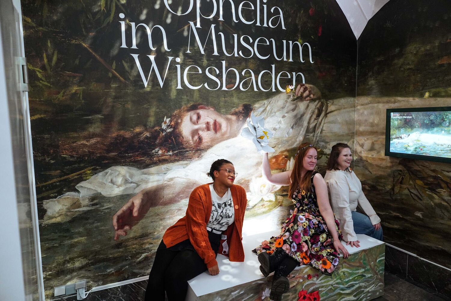 Erinnerungsfotos in der Selfie-Ecke