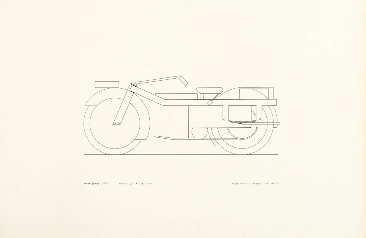 Werner Graeff, Motorrad-Entwurf, 1922