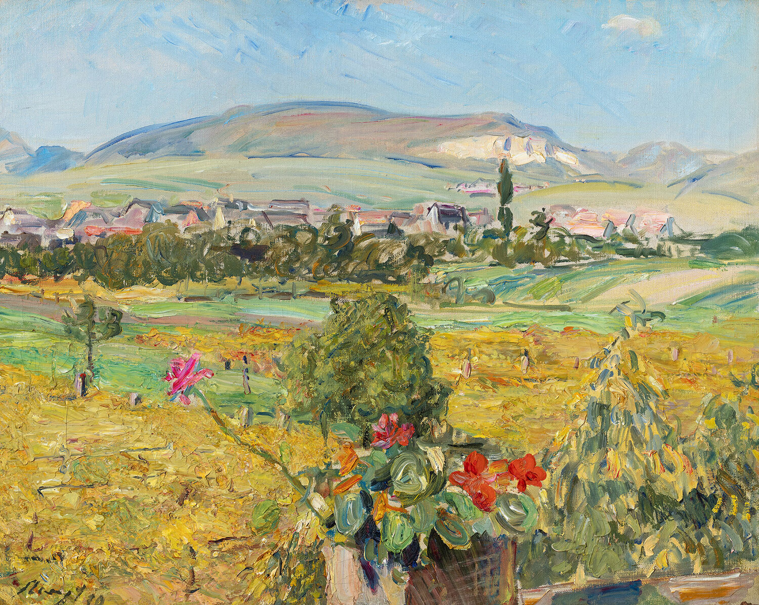 Max Slevogt, Pfälzische Landschaft, 1910, Museum Wiesbaden, Schenkung aus einer Wiesbadener Privatsammlung 2021, Foto: Bernd Fickert