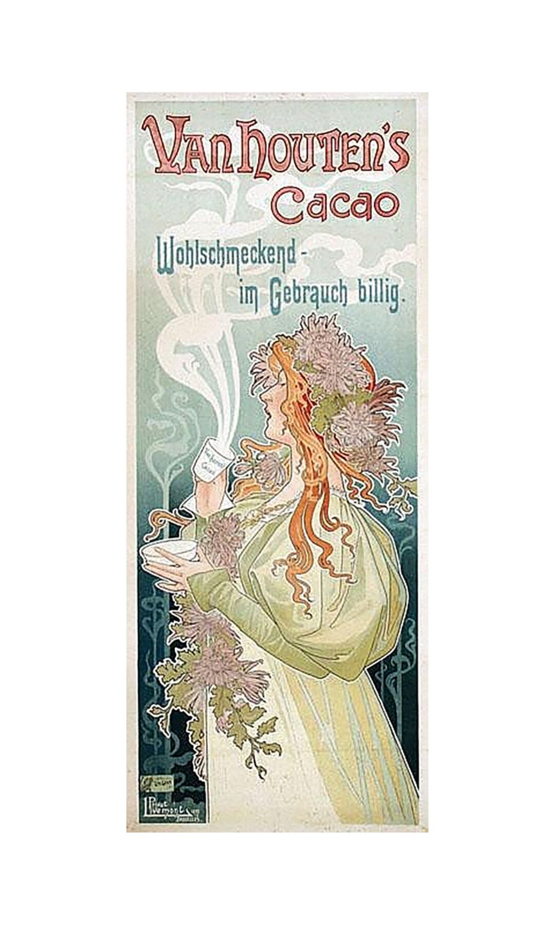 Henri Privat-Livemont (1861–1936), Werbeplakat für Cacao van Houten, 1897 148 x 60 cm