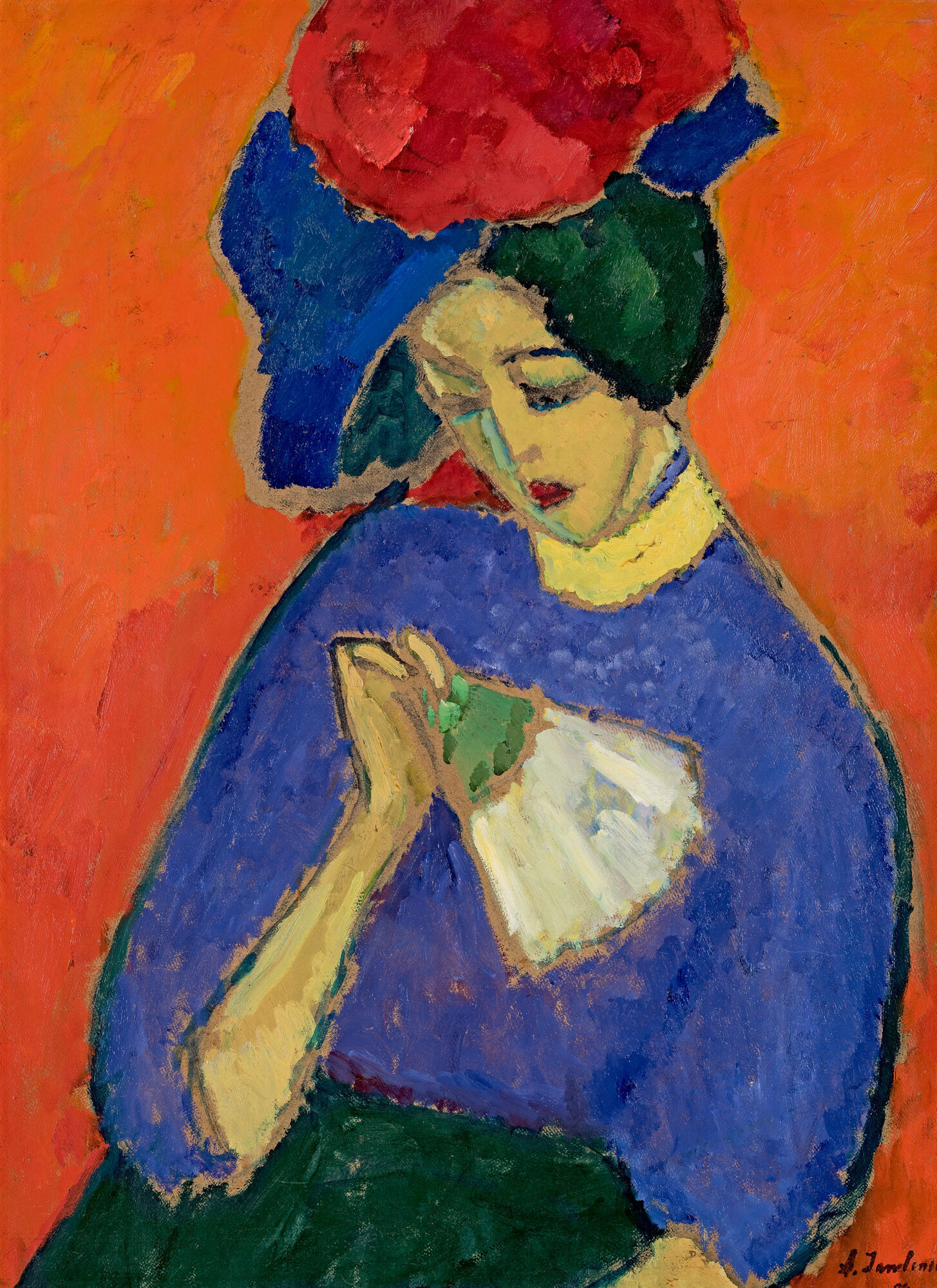 Alexej von Jawlensky, Dame mit F&auml;cher, 1909, Museum Wiesbaden, Foto: museum Wiesbaden / Bernd Fickert