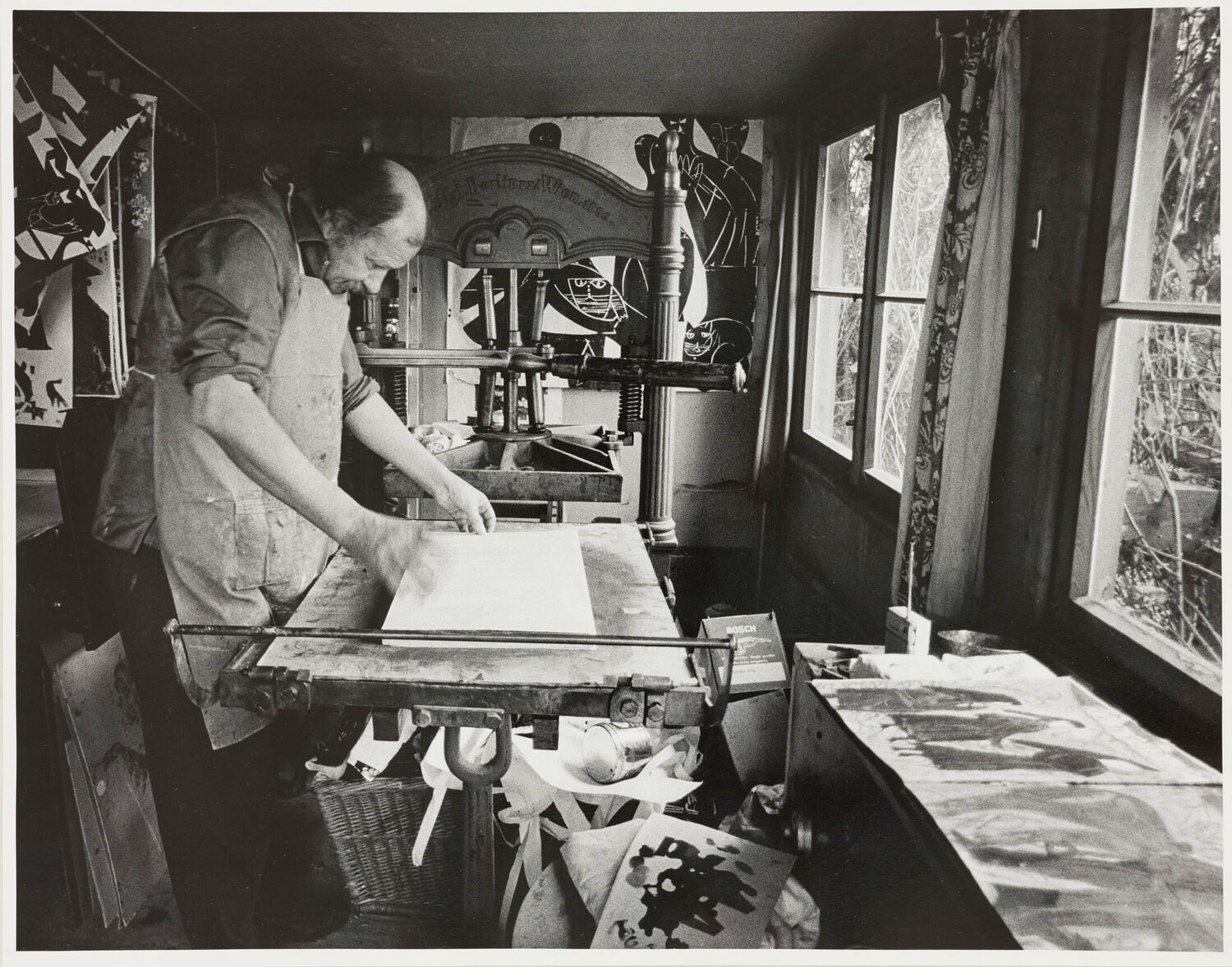 HAP Grieshaber in his printing workshop