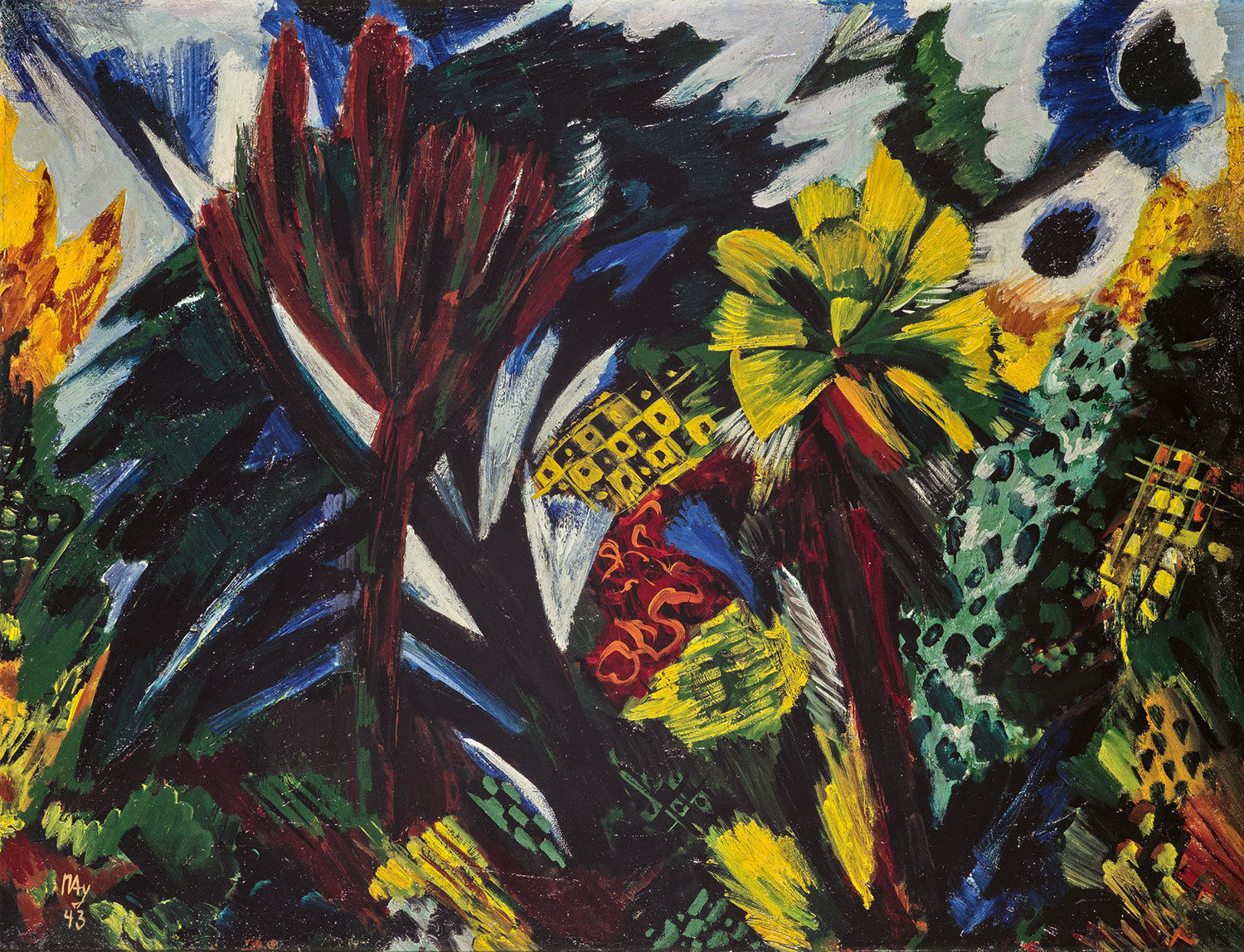 Ernst Wilhelm Nay,Der Garten des Herrn Térouanne, 1943, Privatbesitz  © VG Bild-Kunst, Bonn 2022