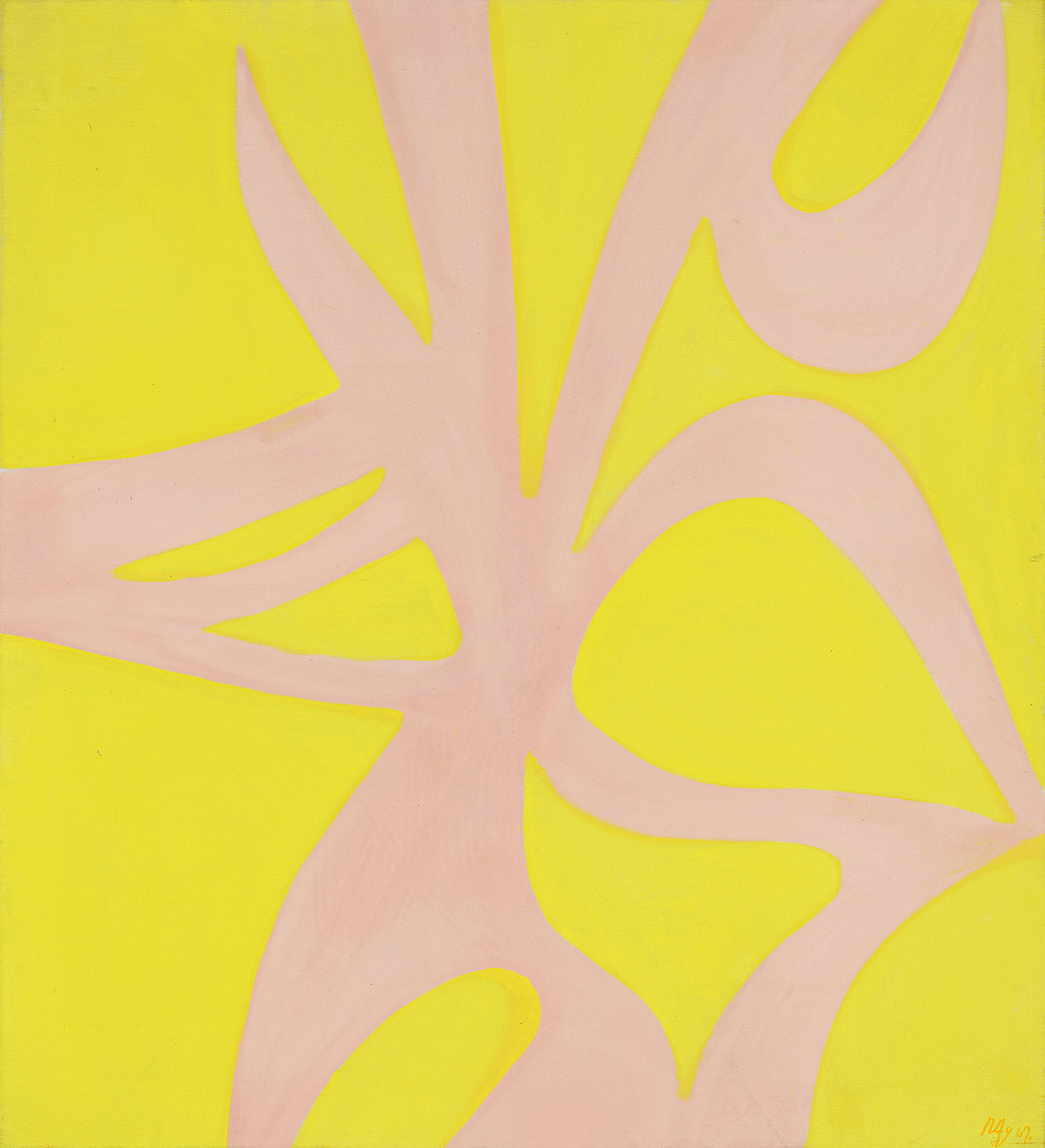 Ernst Wilhelm Nay Gelb - Rosa, 1967 Ernst Wilhelm Nay Stiftung © Ernst Wilhelm Nay Stiftung, Köln ⁄  VG Bild-Kunst, Bonn 2022. Foto: farbanalyse, Köln
