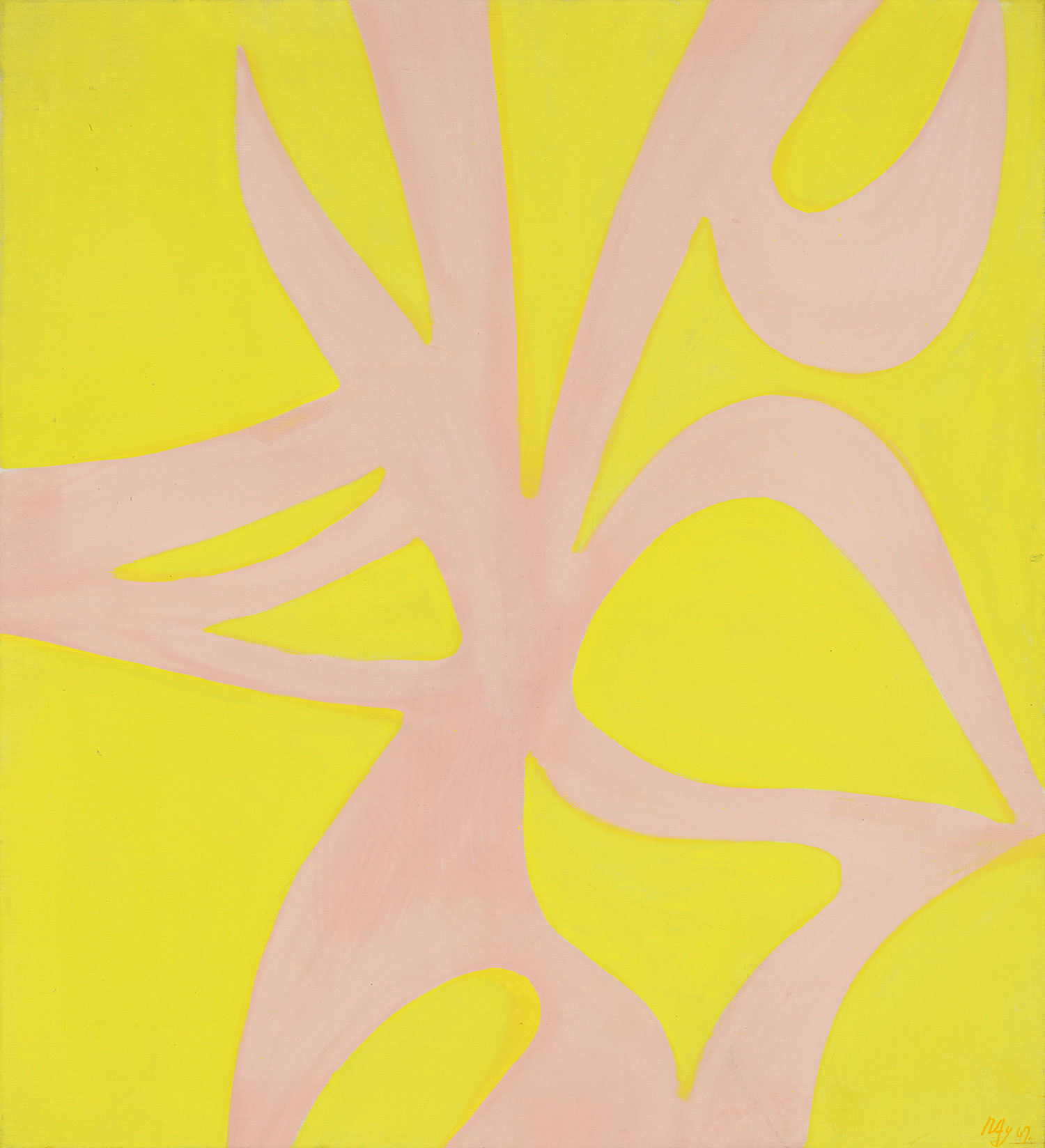 Ernst Wilhelm Nay Yellow - Pink, 1967 Ernst Wilhelm Nay Foundation © Ernst Wilhelm Nay Foundation, Cologne ⁄ VG Bild-Kunst, Bonn 2022. photo: farbanalyse, Cologne