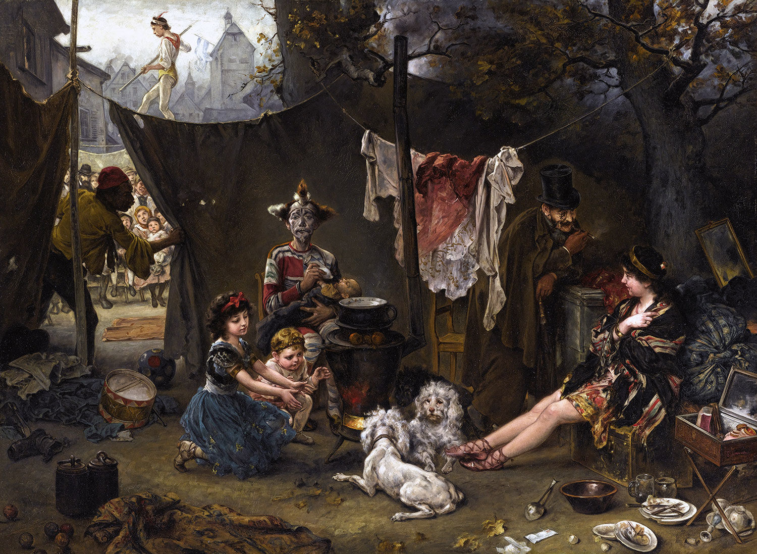 Ludwig Knaus, Hinter den Kulissen, 1880<br>Grohmann Collection, Milwaukee, WI, USA