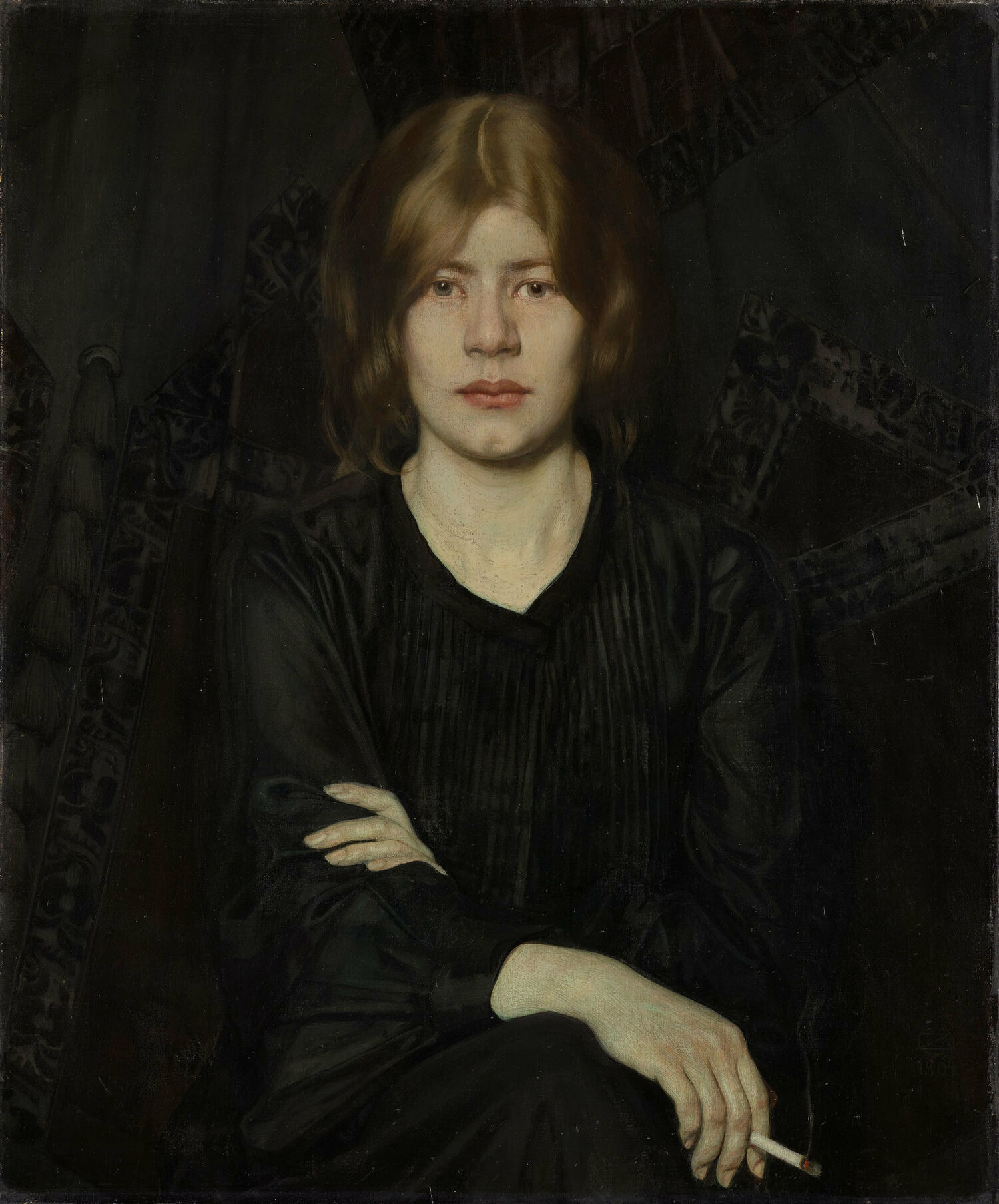 Oskar Zwintscher, Portrait of a Lady with a Cigarette, 1904, Albertinum © Albertinum, Galerie Neue Meister, Staatliche Kunstsammlungen Dresden